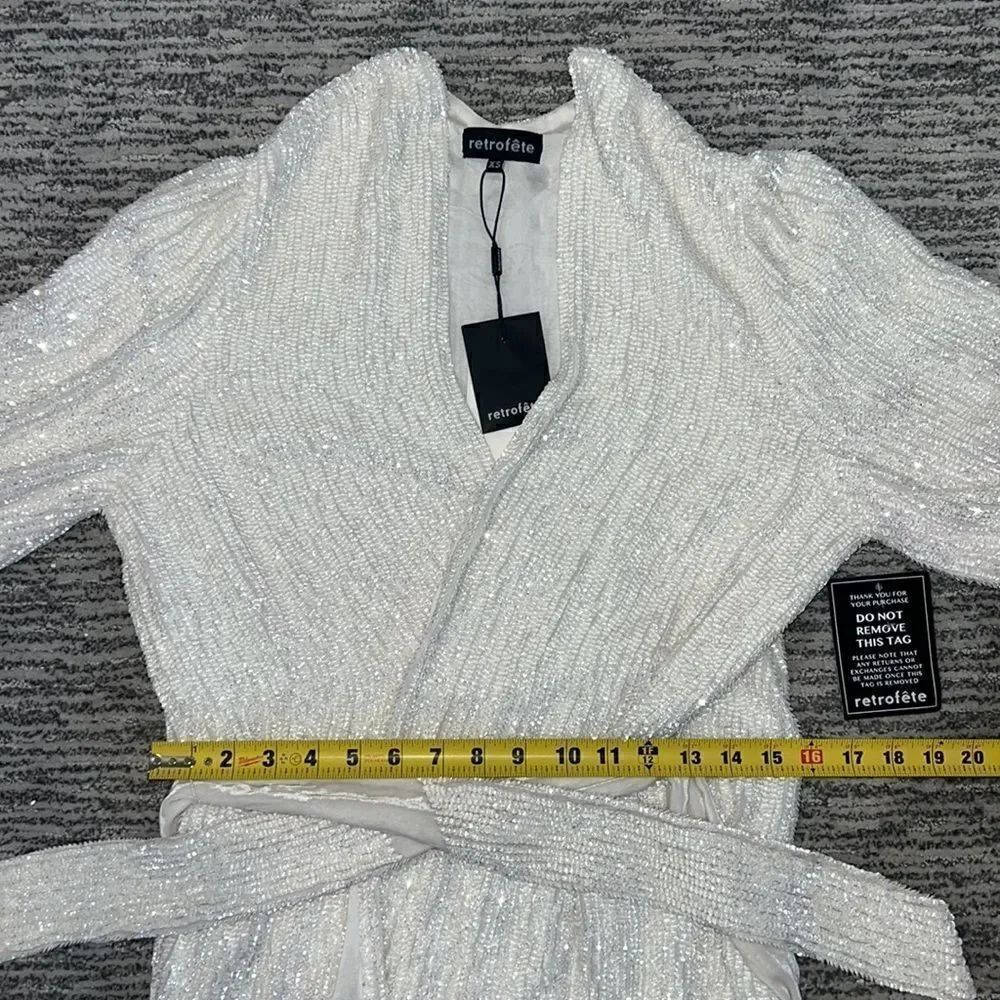 NWT Retrofete Gabrielle Robe in Moonglow White XS Revolve - Picture 11 of 15